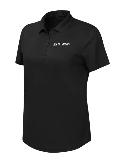 Callaway Womens Birdseye Black Polo w/Aiwyn Logo