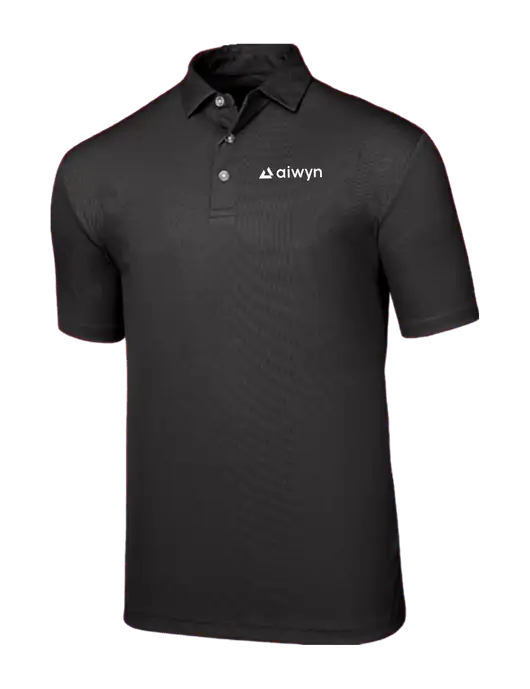 Callaway Birdseye Black Polo w/Aiwyn Logo