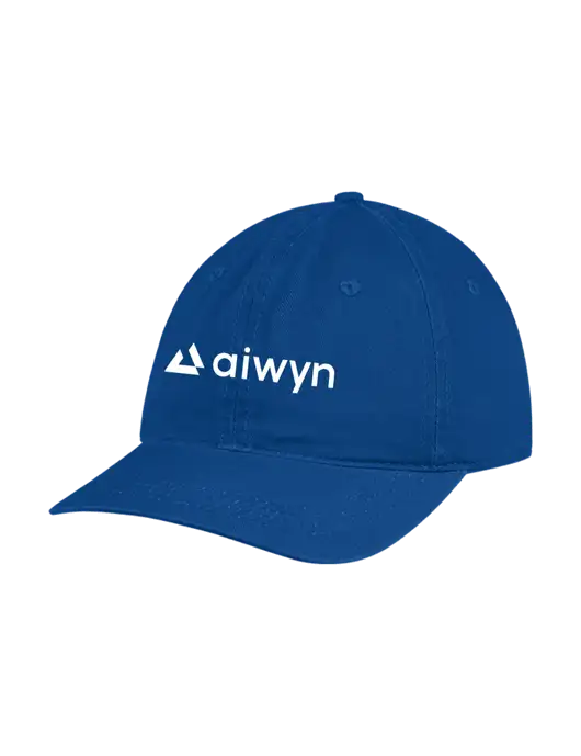 Garment Washed Unstructured Twill Royal Cap w/Aiwyn Logo