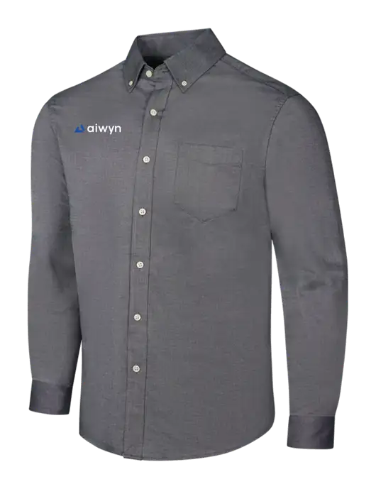 Dark Grey SuperPro Oxford Shirt w/Aiwyn Logo