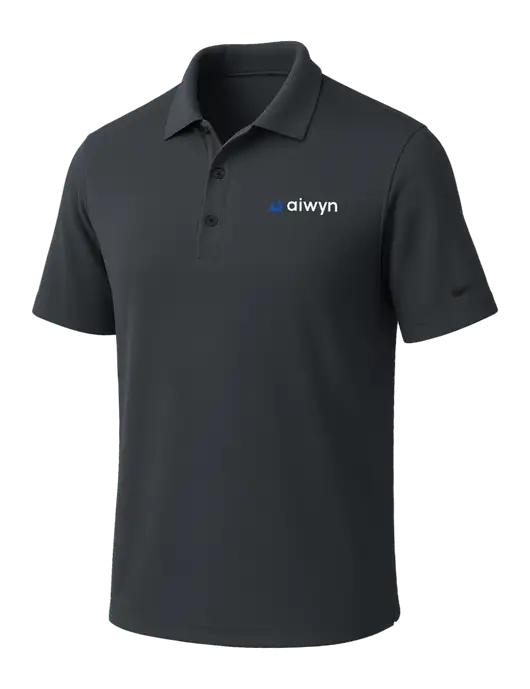 NIKE Dark Grey Dri-Fit Micro Pique Polo w/Aiwyn Logo