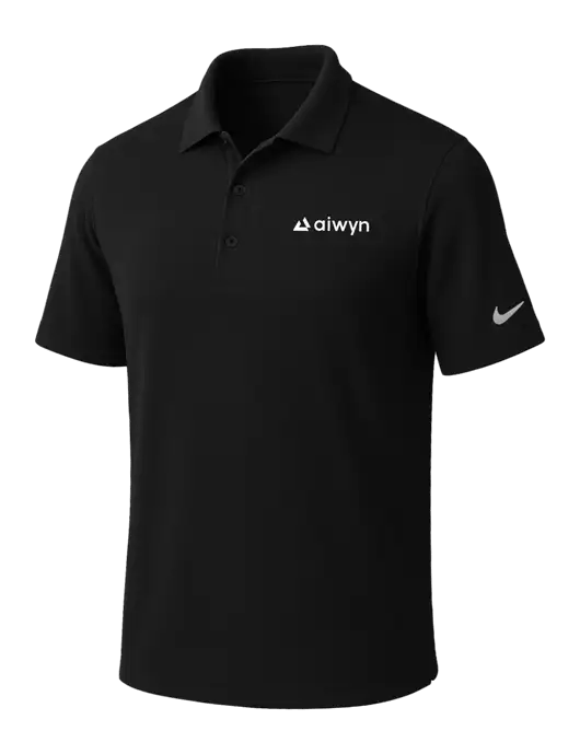 NIKE Black Dri-Fit Micro Pique Polo w/Aiwyn Logo