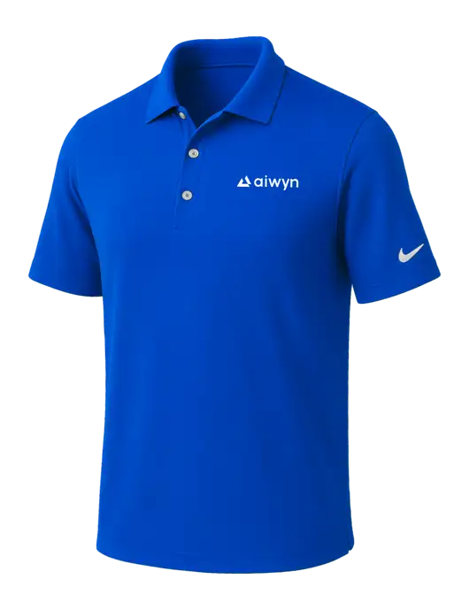NIKE Royal Dri-Fit Micro Pique Polo w/Aiwyn Logo