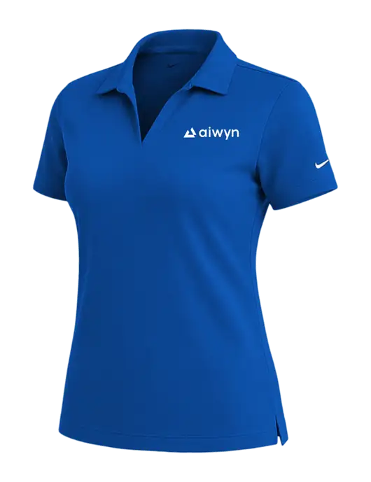 NIKE Royal Womens Dri-Fit Micro Pique Polo w/Aiwyn Logo