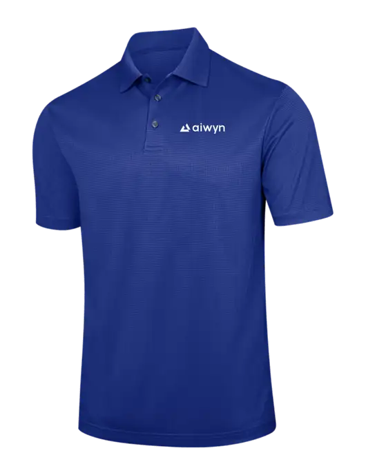 Dark Royal Blue Performance Fine Jacquard Polo w/Aiwyn Logo