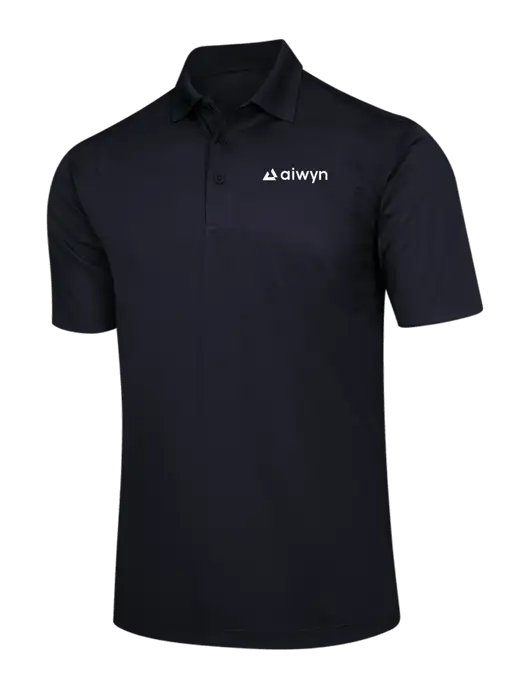 Black Micropique Sport-Wick Polo w/Aiwyn Logo