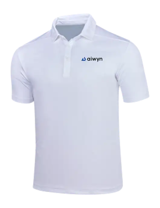 White Posi-UV Pro Polo w/Aiwyn Logo