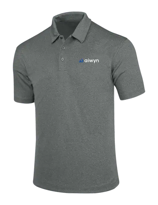 Charcoal Trace Heather Polo w/Aiwyn Logo