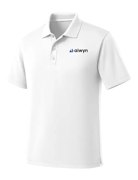 White Dry Zone UV Micro Mesh Polo w/Aiwyn Logo