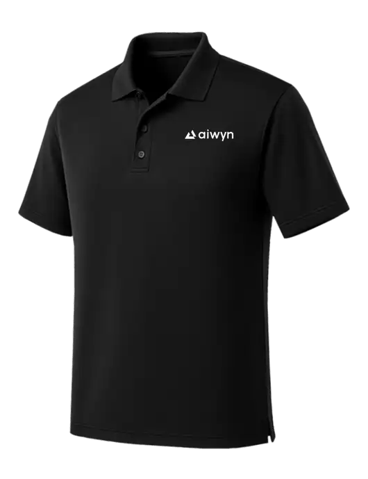 Black Dry Zone UV Micro Mesh Polo w/Aiwyn Logo