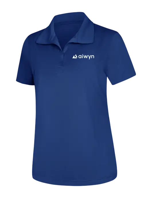 Womens Royal Micropique Sport-Wick Polo w/Aiwyn Logo