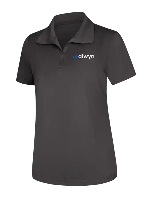 Womens Dark Grey Micropique Sport-Wick Polo w/Aiwyn Logo