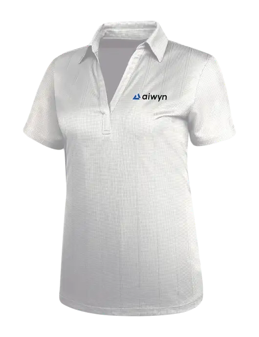 White Womens Performance Fine Jacquard Polo w/Aiwyn Logo