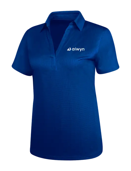 Dark Royal Blue Womens Performance Fine Jacquard Polo w/Aiwyn Logo