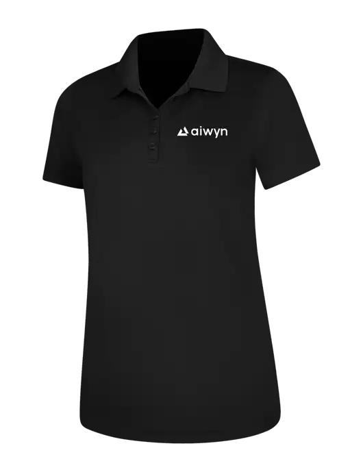 Black Womens Dry Zone UV Mesh Polo w/Aiwyn Logo