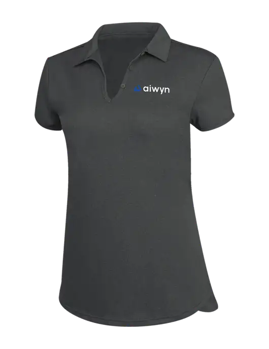Womens Charcoal Trace Heather Polo w/Aiwyn Logo