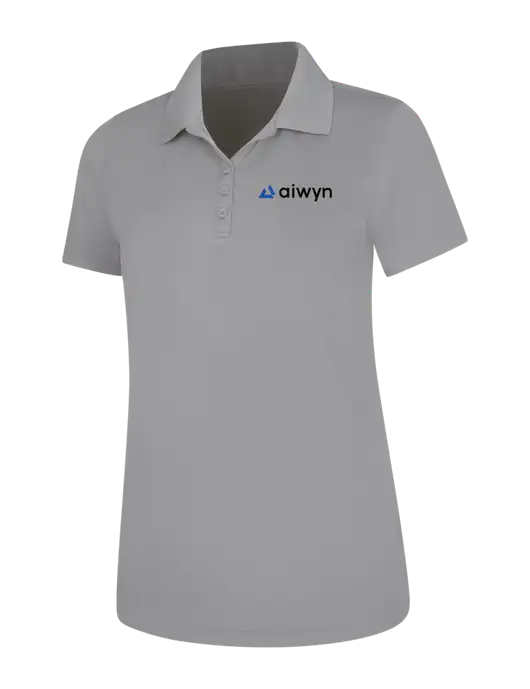 Light Grey Womens Dry Zone UV Mesh Polo w/Aiwyn Logo