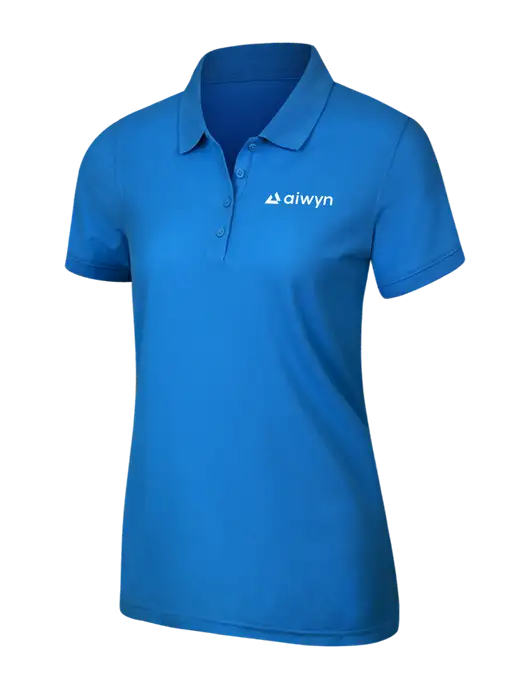 Light Royal Blue Womens Core Classic Pique Polo w/Aiwyn Logo
