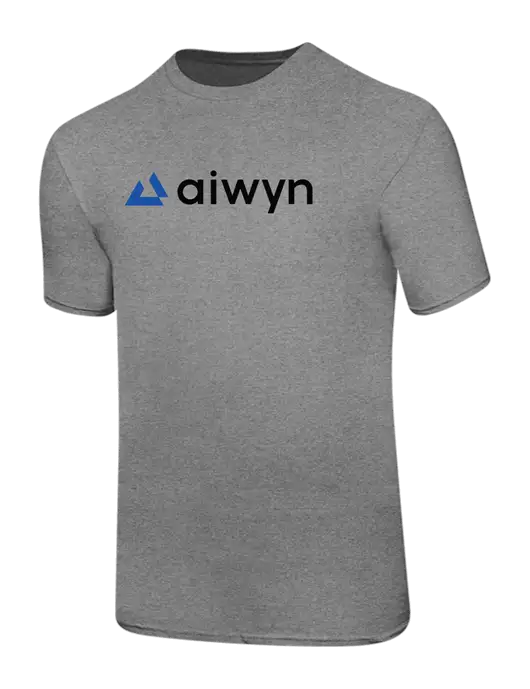 Ring Spun Light Heather Grey 4.5 oz T-Shirt w/Aiwyn Logo