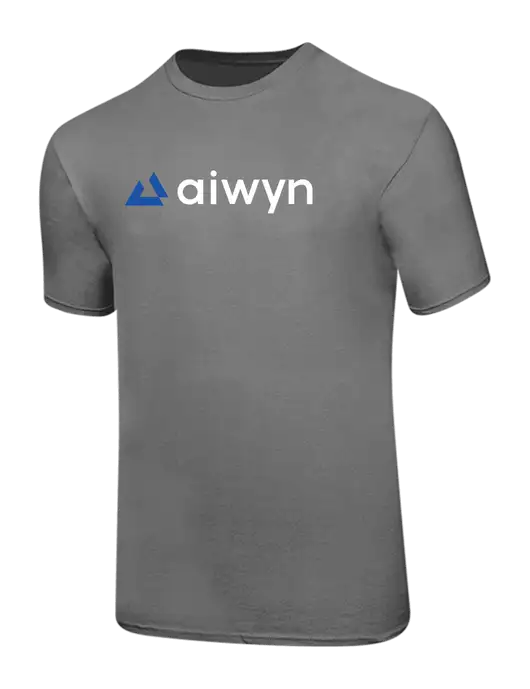 Ring Spun Medium Grey 4.5 oz T-Shirt w/Aiwyn Logo