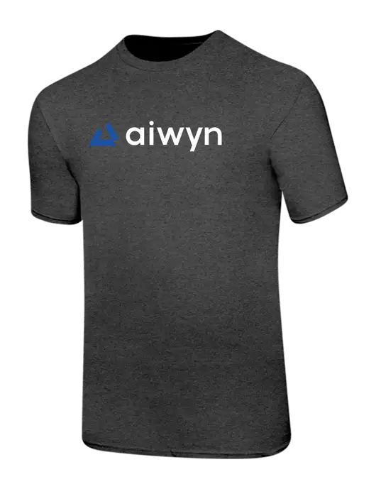 Ring Spun Dark Heather Grey 4.5 oz T-Shirt w/Aiwyn Logo