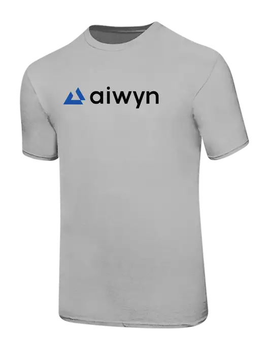 Ring Spun Silver 4.5 oz T-Shirt w/Aiwyn Logo