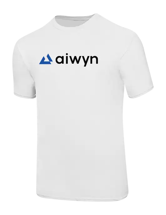 Ring Spun White 4.5 oz T-Shirt w/Aiwyn Logo