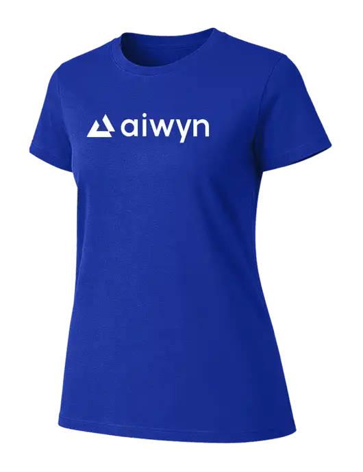 Womens Ring Spun Royal 4.5 oz T-Shirt w/Aiwyn Logo