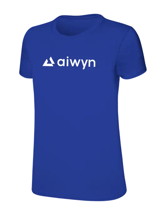 Womens Ring Spun Royal 4.5 oz T-Shirt w/Aiwyn Logo