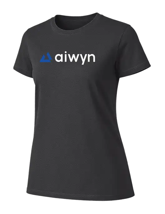 Womens Ring Spun Charcoal 4.5 oz T-Shirt w/Aiwyn Logo