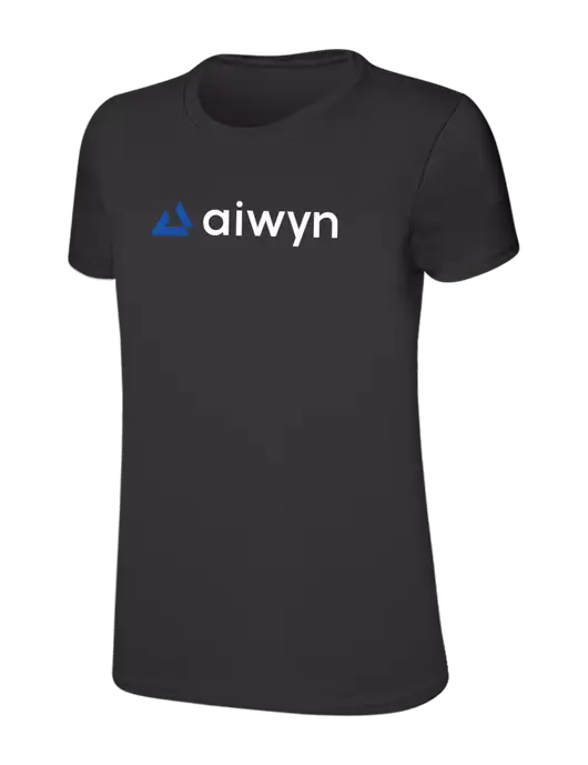 Womens Ring Spun Charcoal 4.5 oz T-Shirt w/Aiwyn Logo