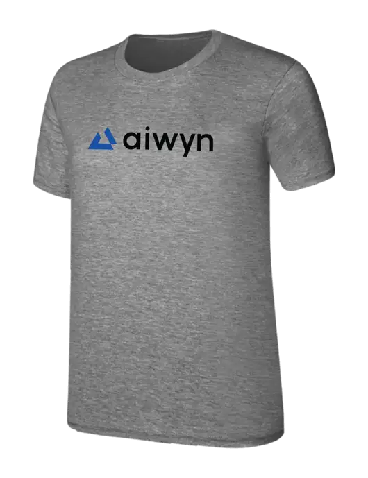 Womens Ring Spun Light Grey Heather 4.5 oz T-Shirt w/Aiwyn Logo