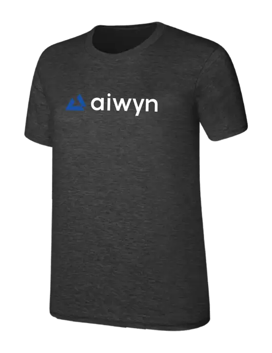 Womens Ring Spun Dark Heather Grey 4.5 oz T-Shirt w/Aiwyn Logo