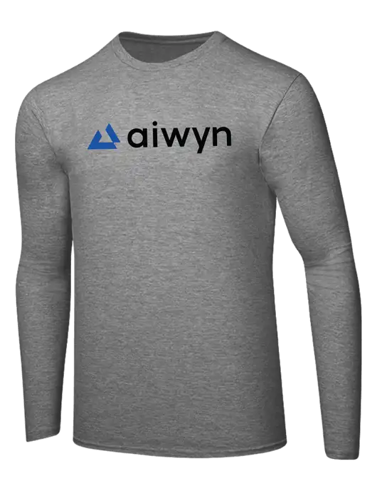 Ring Spun Light Heather Grey 4.5 oz Long Sleeve T-Shirt w/Aiwyn Logo