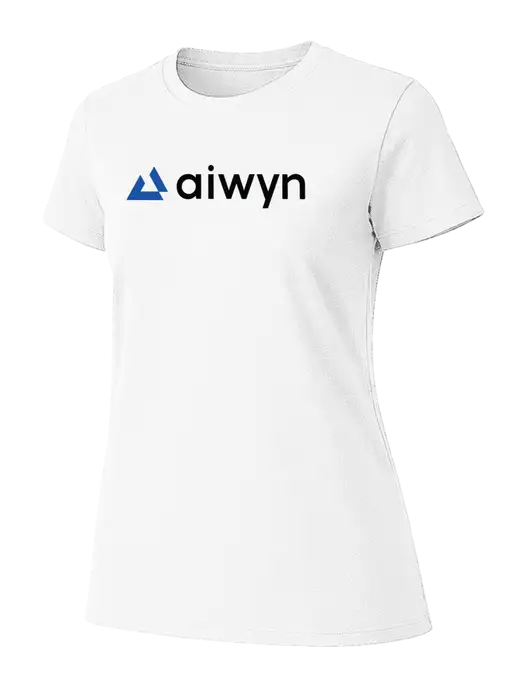 Womens Ring Spun White 4.5 oz T-Shirt w/Aiwyn Logo
