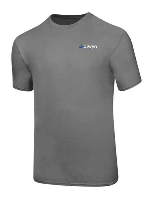 Ring Spun Medium Grey 4.5 oz T-Shirt w/Aiwyn Logo