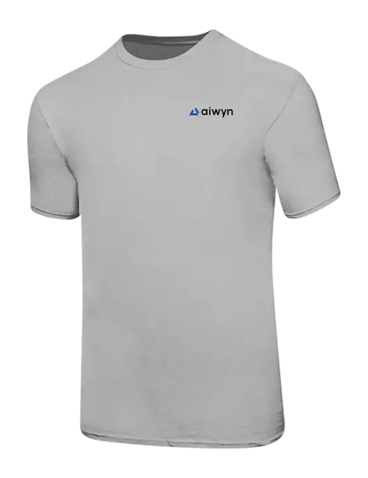 Ring Spun Silver 4.5 oz T-Shirt w/Aiwyn Logo
