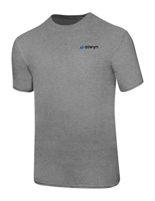 Ring Spun Light Heather Grey 4.5 oz T-Shirt w/Aiwyn Logo