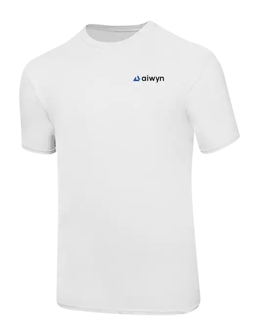 Ring Spun White 4.5 oz T-Shirt w/Aiwyn Logo