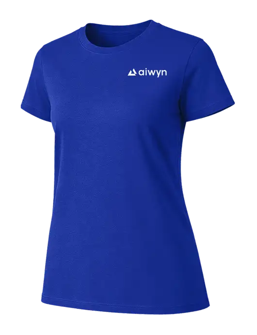 Womens Ring Spun Royal 4.5 oz T-Shirt w/Aiwyn Logo