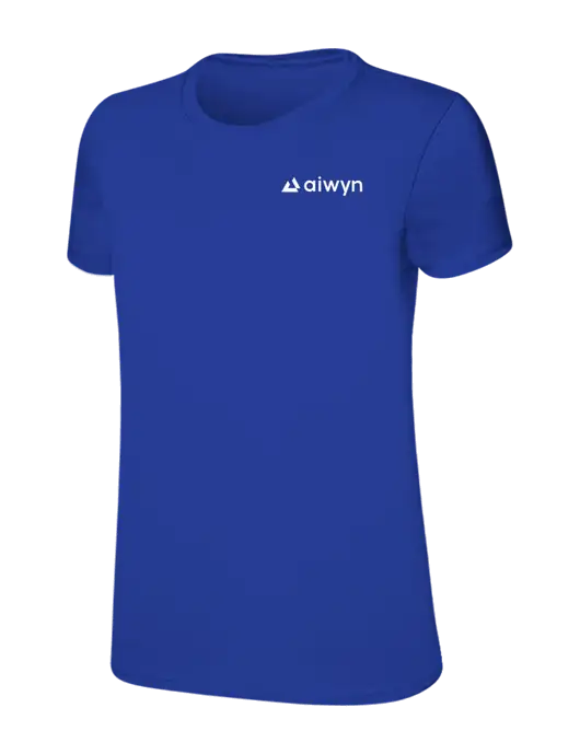 Womens Ring Spun Royal 4.5 oz T-Shirt w/Aiwyn Logo