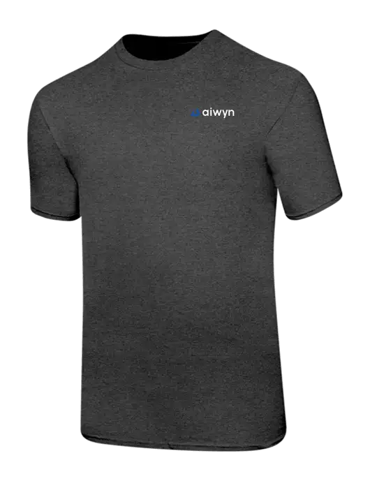 Ring Spun Dark Heather Grey 4.5 oz T-Shirt w/Aiwyn Logo