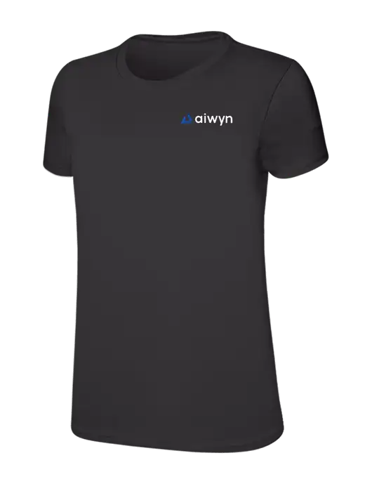 Womens Ring Spun Charcoal 4.5 oz T-Shirt w/Aiwyn Logo