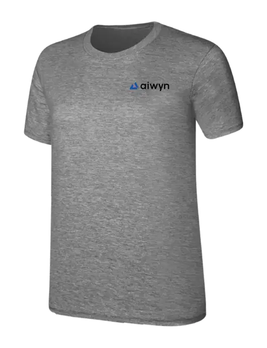 Womens Ring Spun Light Grey Heather 4.5 oz T-Shirt w/Aiwyn Logo