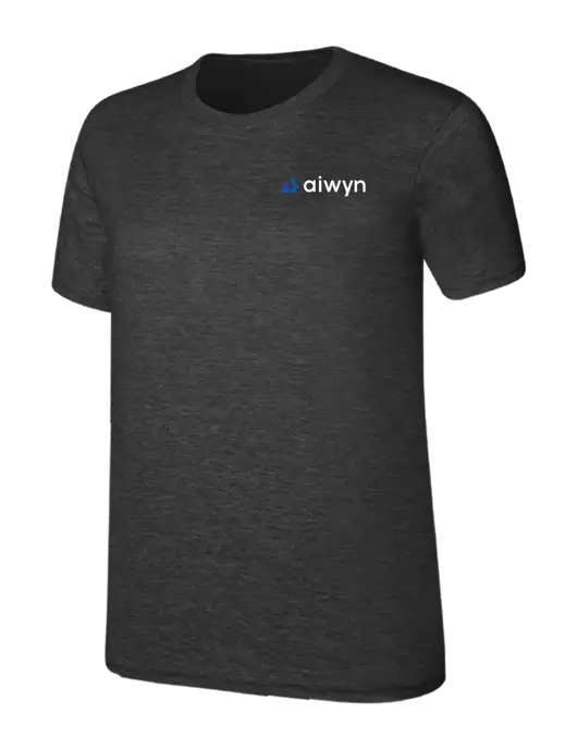 Womens Ring Spun Dark Heather Grey 4.5 oz T-Shirt w/Aiwyn Logo