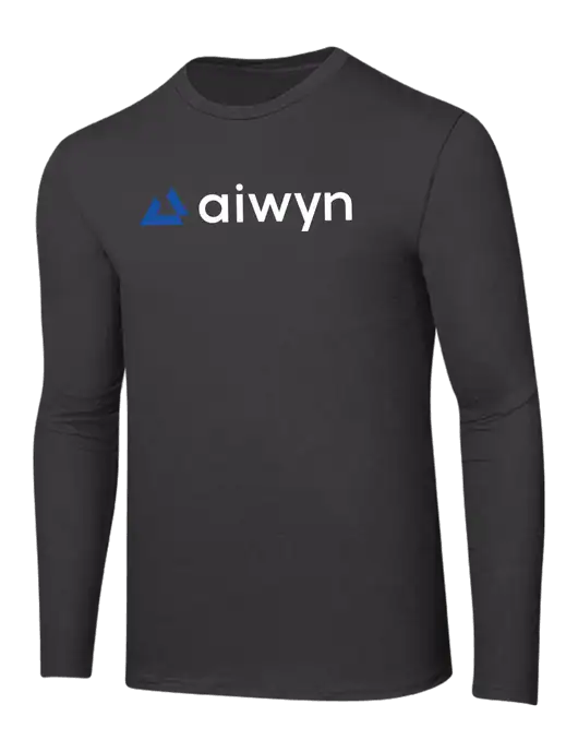 Ring Spun Charcoal 4.5 oz Long Sleeve T-Shirt w/Aiwyn Logo