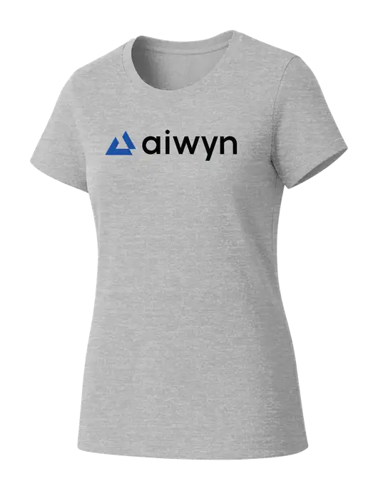 Womens Seriously Soft Light Heathered Grey T-Shirt w/Aiwyn Logo