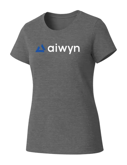 Womens Seriously Soft Grey Frost T-Shirt w/Aiwyn Logo