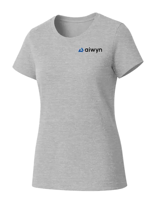 Womens Seriously Soft Light Heathered Grey T-Shirt w/Aiwyn Logo