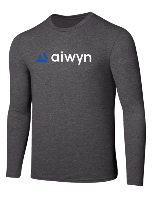 Seriously Soft Heathered Charcoal Long Sleeve T-Shirt w/Aiwyn Logo
